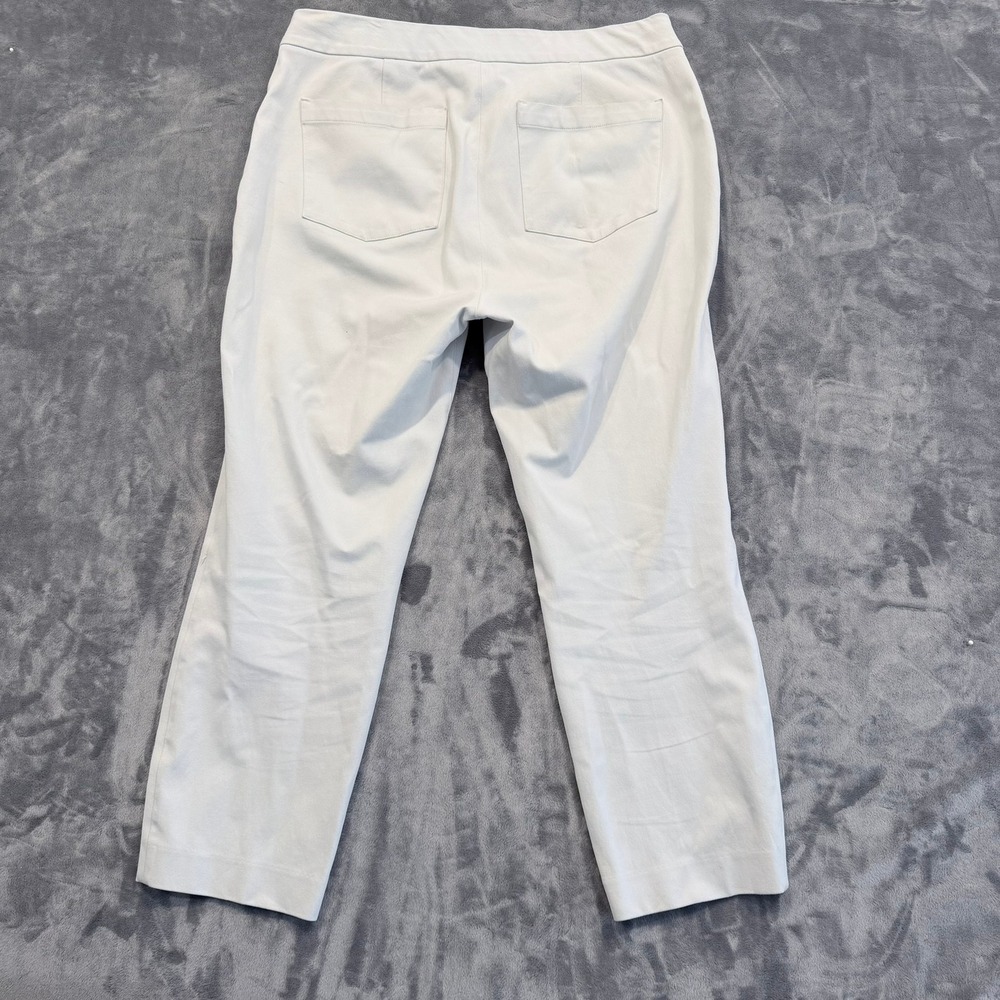 Spanx Womens The Perfect Pant Straight Leg Stretch Pull On Beige Trousers XL 26"